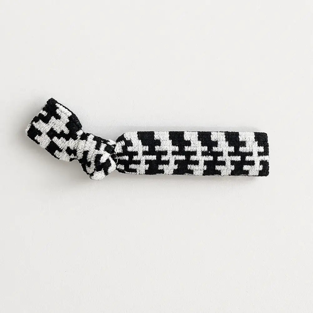 Elastique cheveux homme - Zig zag gm / Noir et blanc