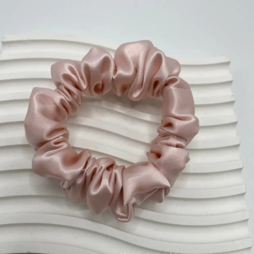 Elastique cheveux soie - Rose poudré