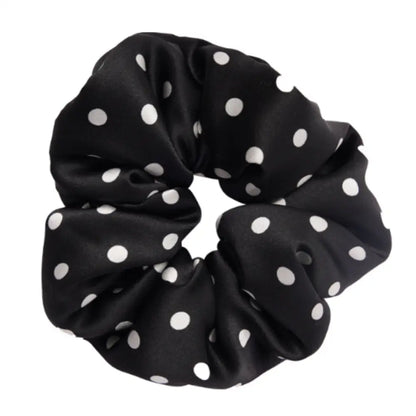 Elastique en soie - Noir / 6 cm / Pois