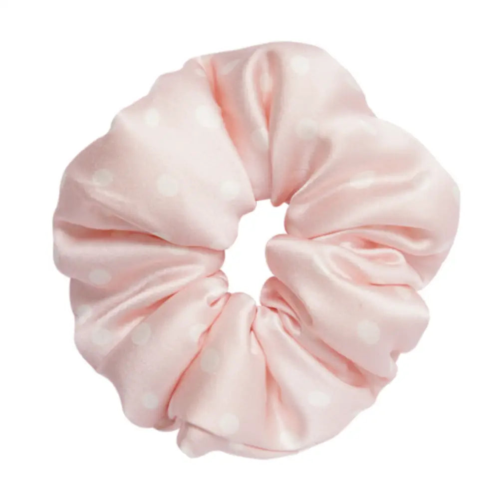 Elastique en soie - Rose clair / 6 cm / Pois