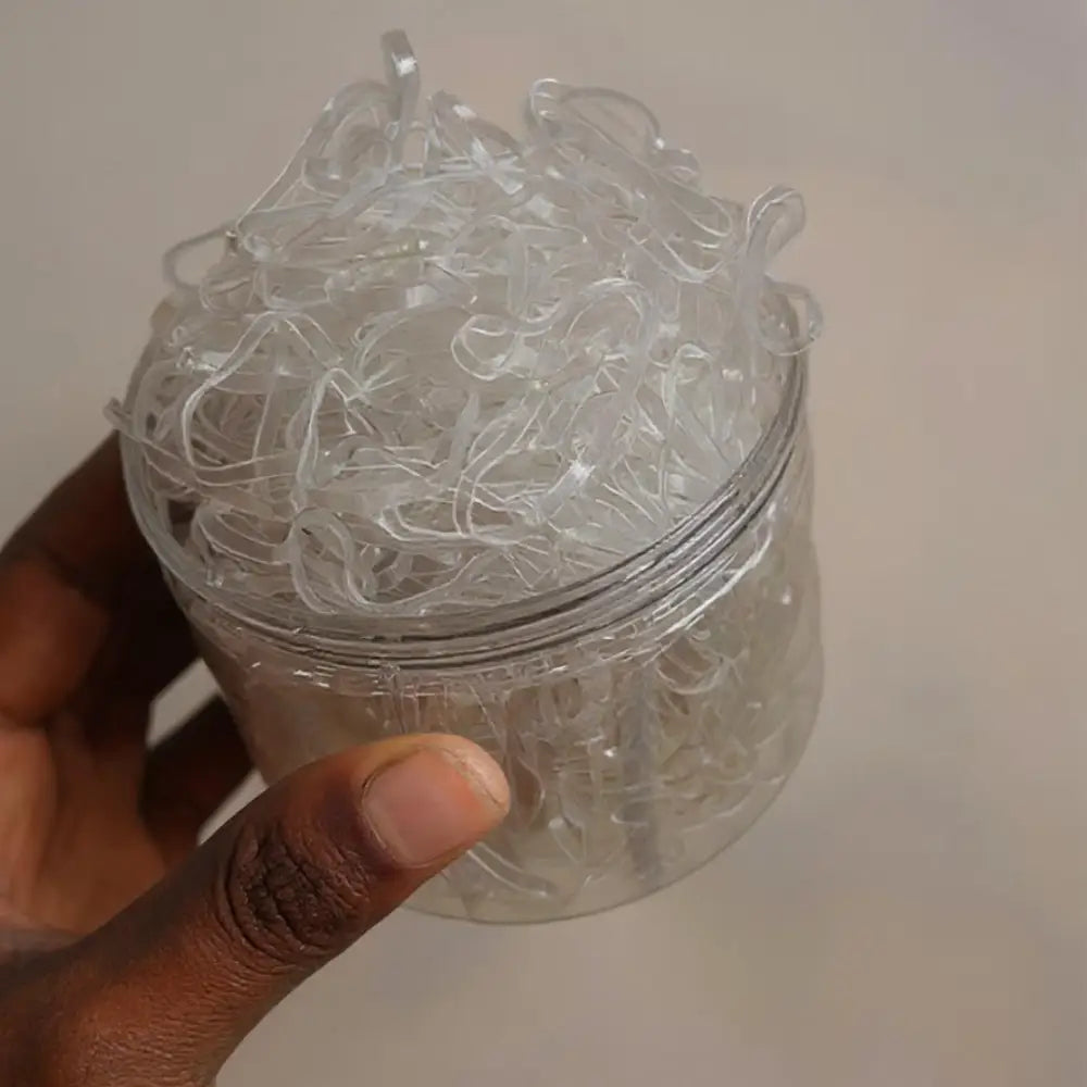 Elastique transparent pour cheveux - Grande boite / 500 Pièces