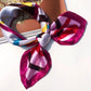 Foulard carré de soie - Rose + jaune + grenat + bleu ciel / 50 * 50 cm