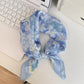 Foulard en coton - Floreaux / Bleu