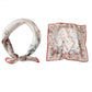 Foulard en soie luxe - Beige + fleurs / 53 * 53 cm