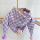 Foulard fille - Plaid violet et rose clair