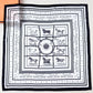 Foulard homme soie - Noir et blanc / Animaux / 53 - 53 cm