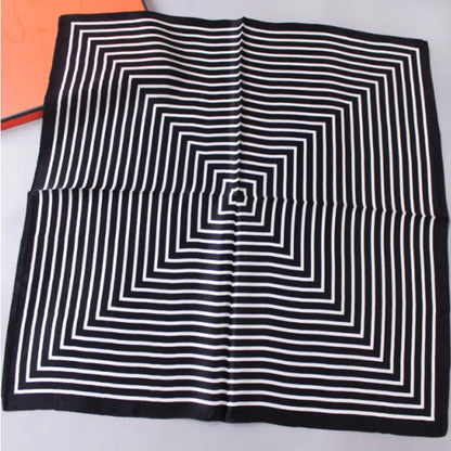 Foulard homme soie - Noir et blanc / Carré / 53 - 53 cm