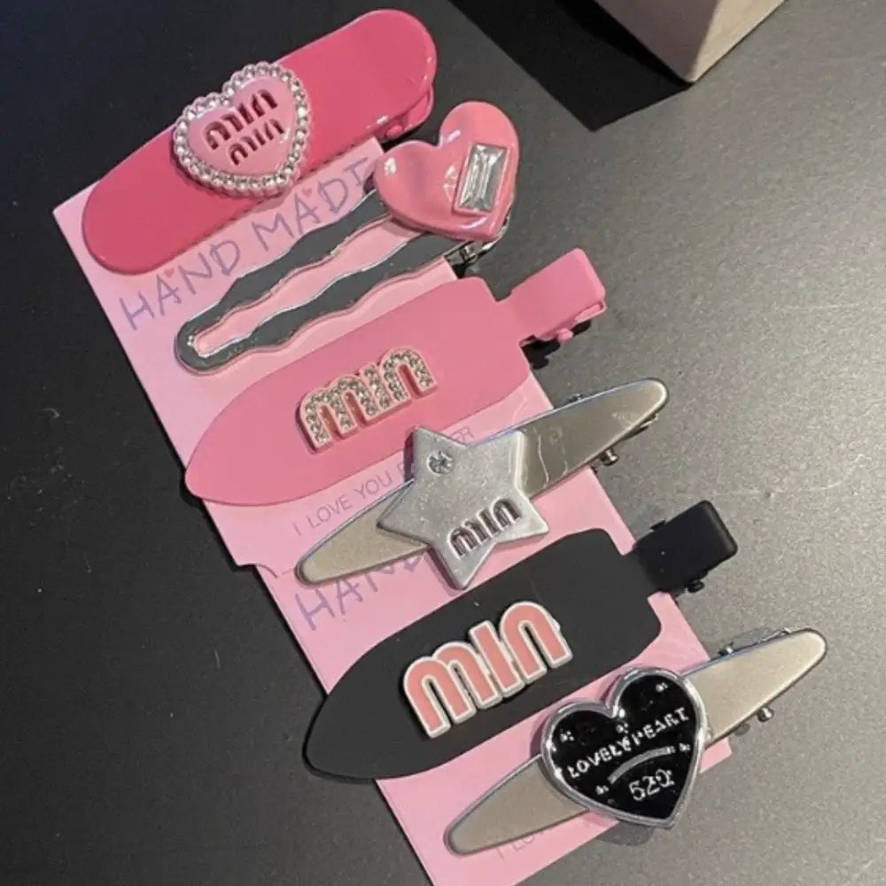 Jolie barrette cheveux - Rose + agenté / Etoile