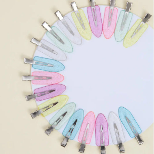 Petites pinces à cheveux - Paillettes transparente / Multicolore