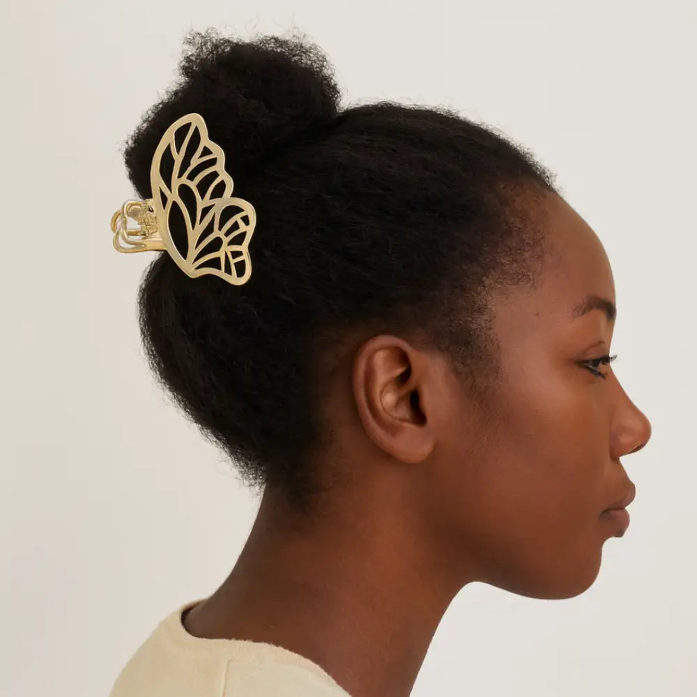 Pince a cheveux doré