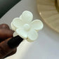 Pince à cheveux fleurs - Blanc