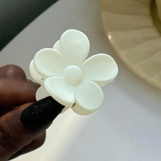 Pince à cheveux fleurs - Blanc