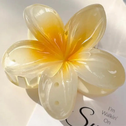 Pince fleur cheveux - Jaune