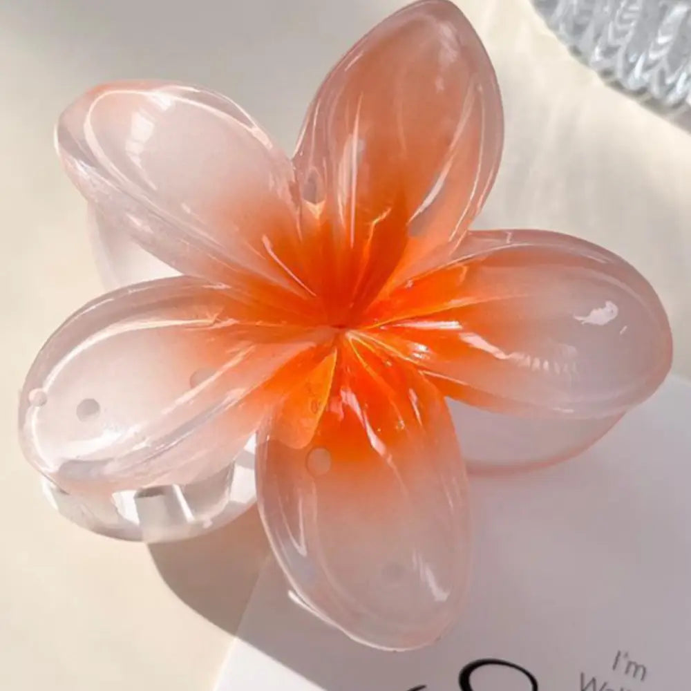 Pince fleur cheveux - Orange