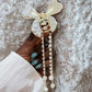 Pince papillon cheveux - Perles à chaine