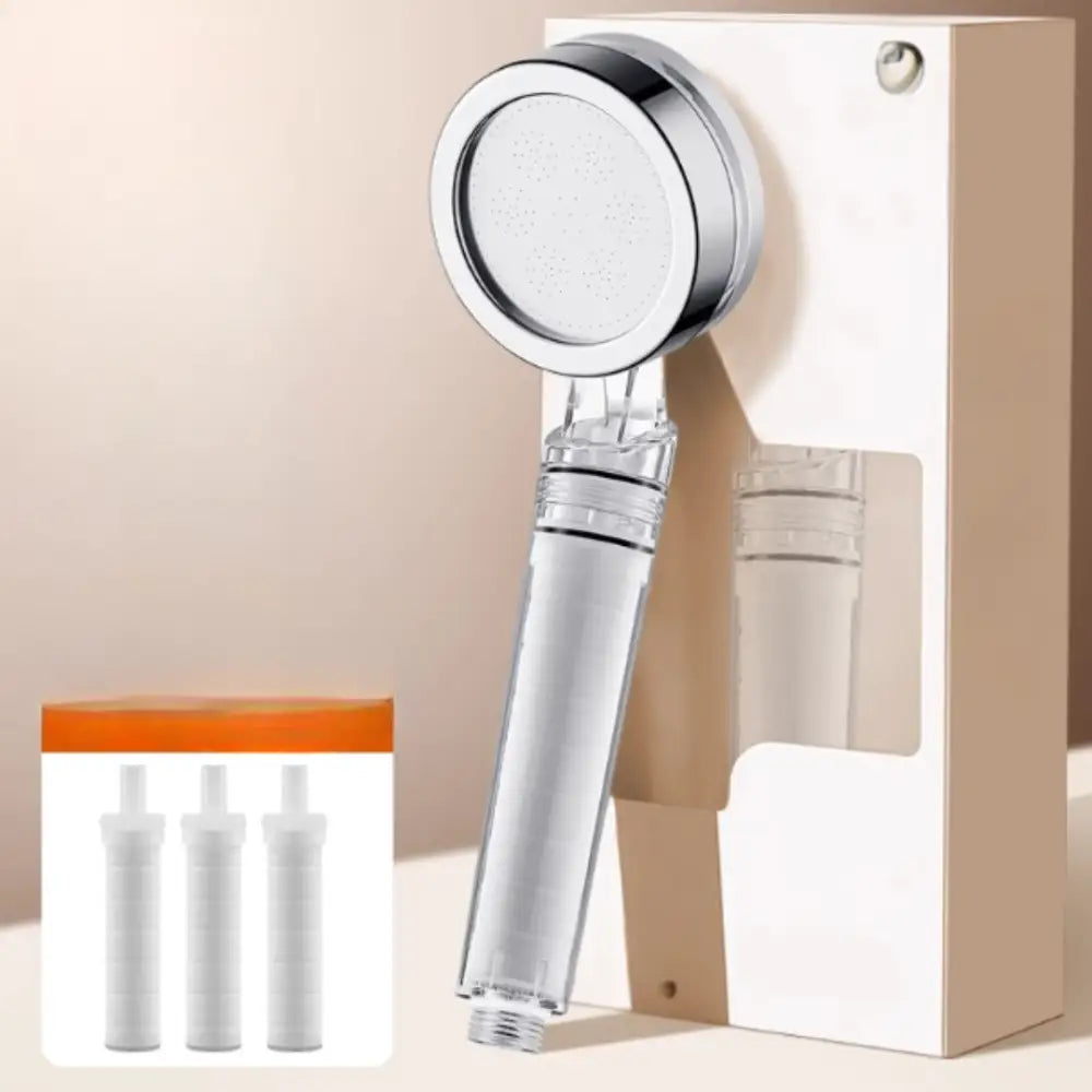 Pommeau de douche anti calcaire cheveux - Argenté