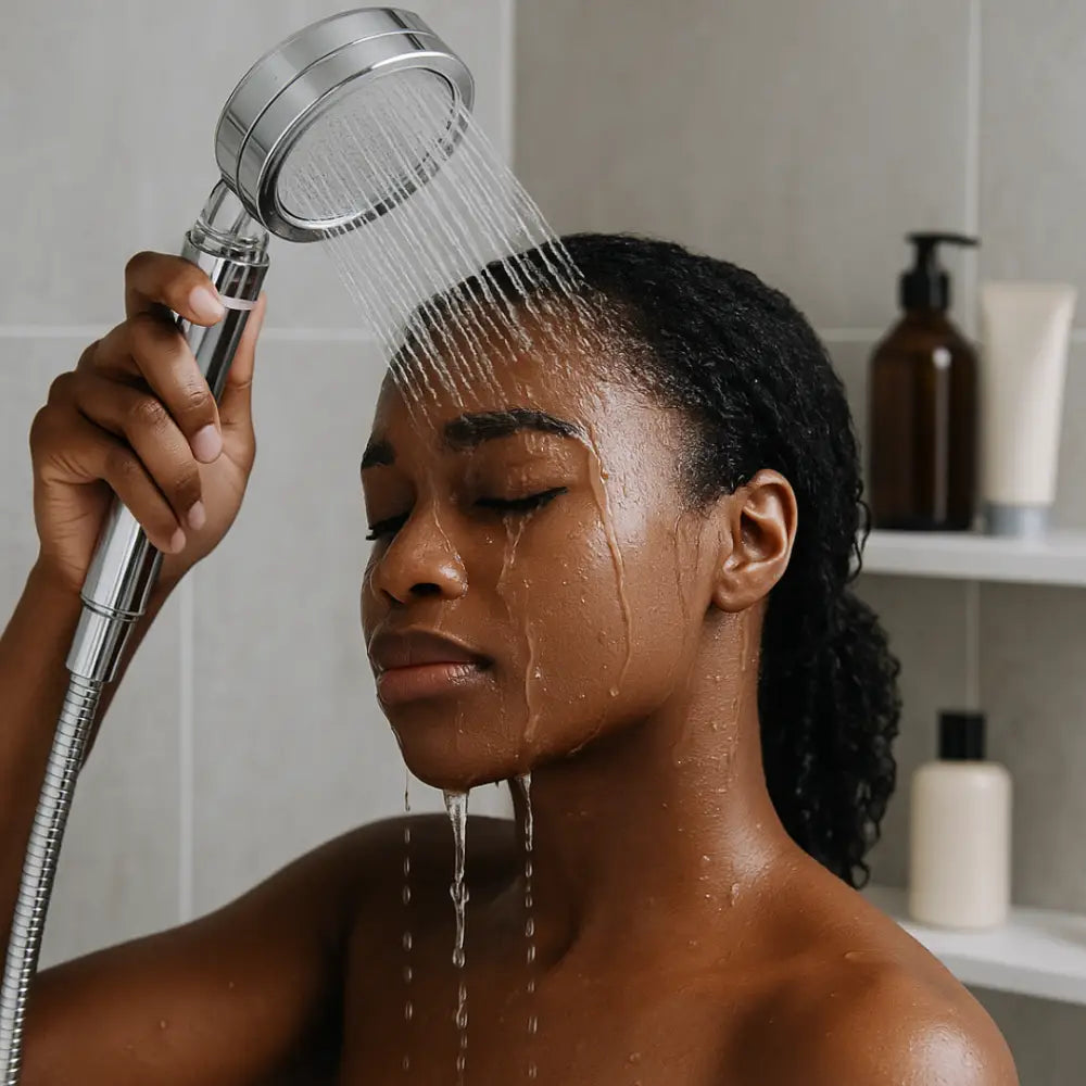 Pommeau de douche anti calcaire cheveux - Argenté