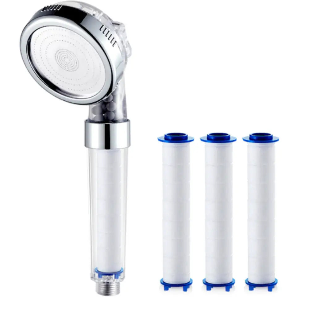 pommeau de douche anti perte de cheveux - Transparent + blanc