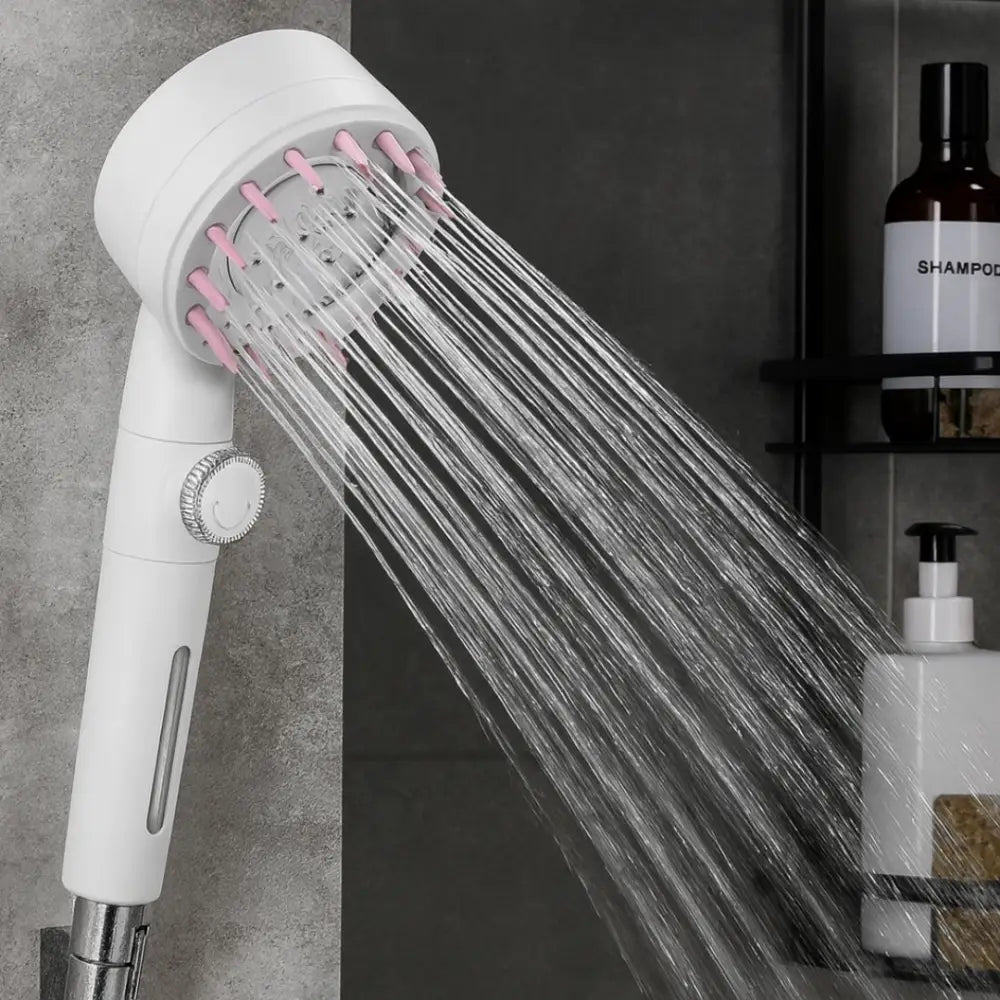 Pommeau de douche cheveux - Blanc + rose