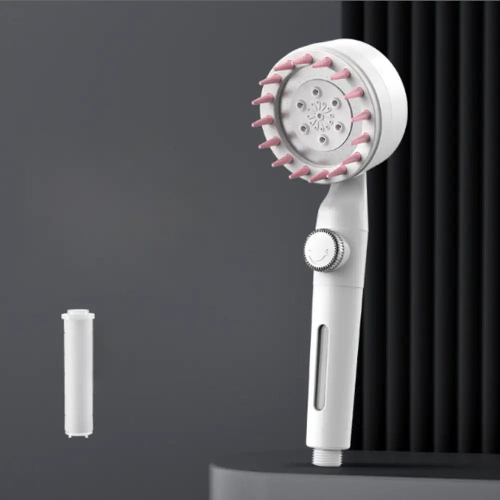 Pommeau de douche cheveux - Blanc + rose