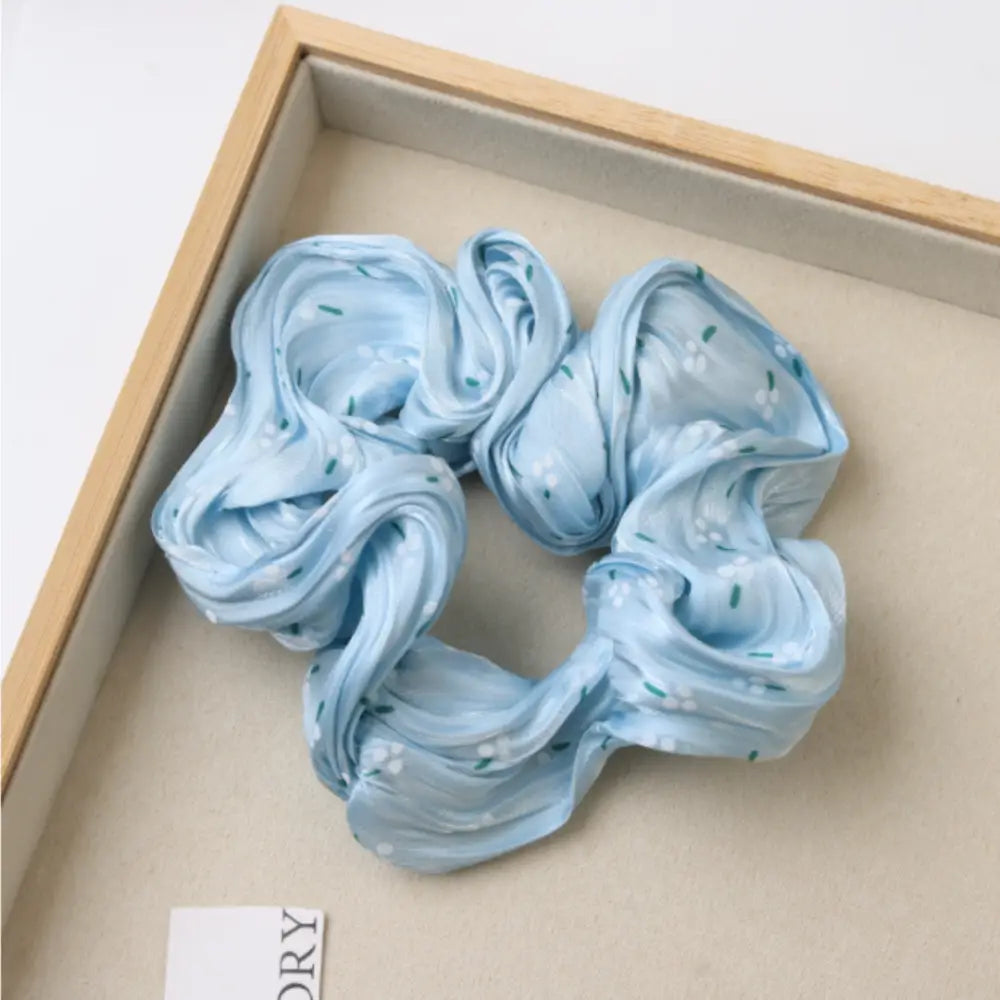Scrunchie en satin - Bleu