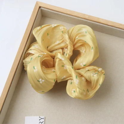 Scrunchie en satin - Jaune
