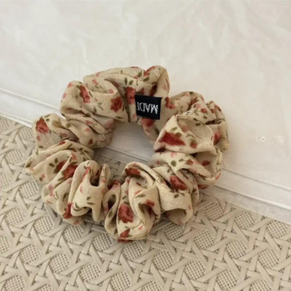 Scrunchie floral - Abricot