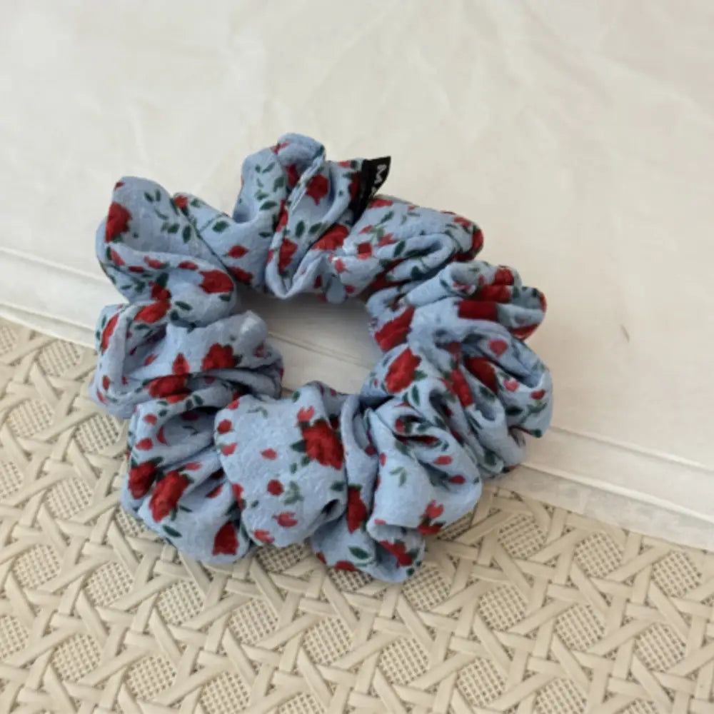 Scrunchie floral - Bleu