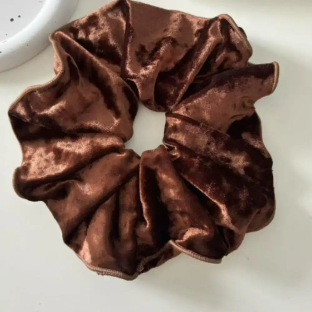 Scrunchies velours - Marron