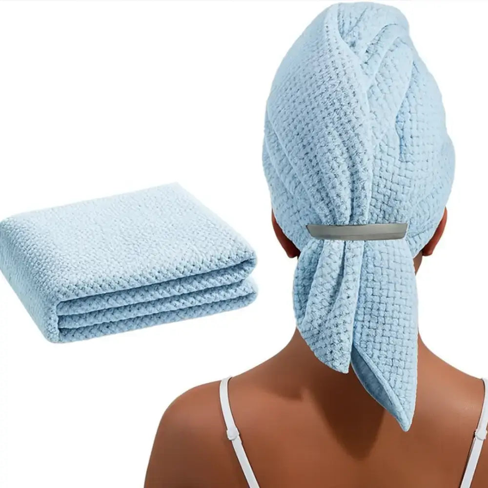 Serviette microfibre cheveux longs - Bleu / 60 * 100 cm