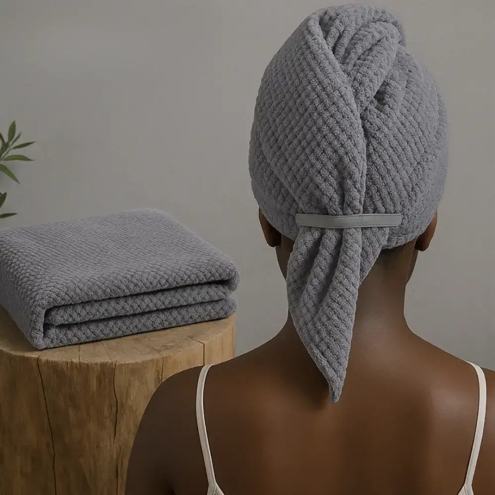 Serviette microfibre cheveux longs - Gris / 60 * 100 cm