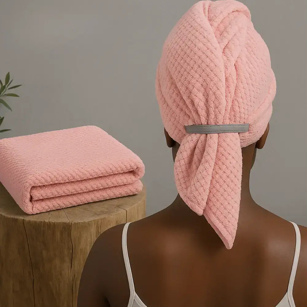 Serviette microfibre cheveux longs - Rose / 60 * 100 cm