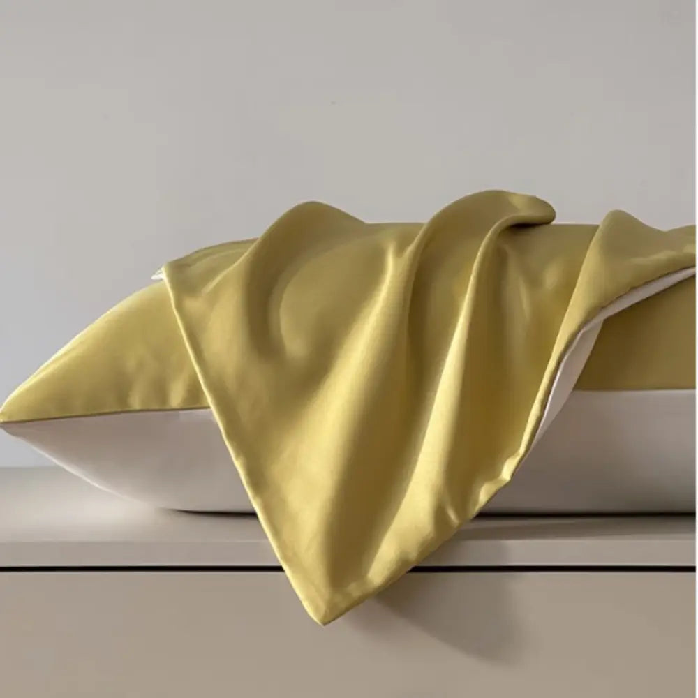 Taie d’oreiller cheveux bouclés - Jaune citron + blanc
