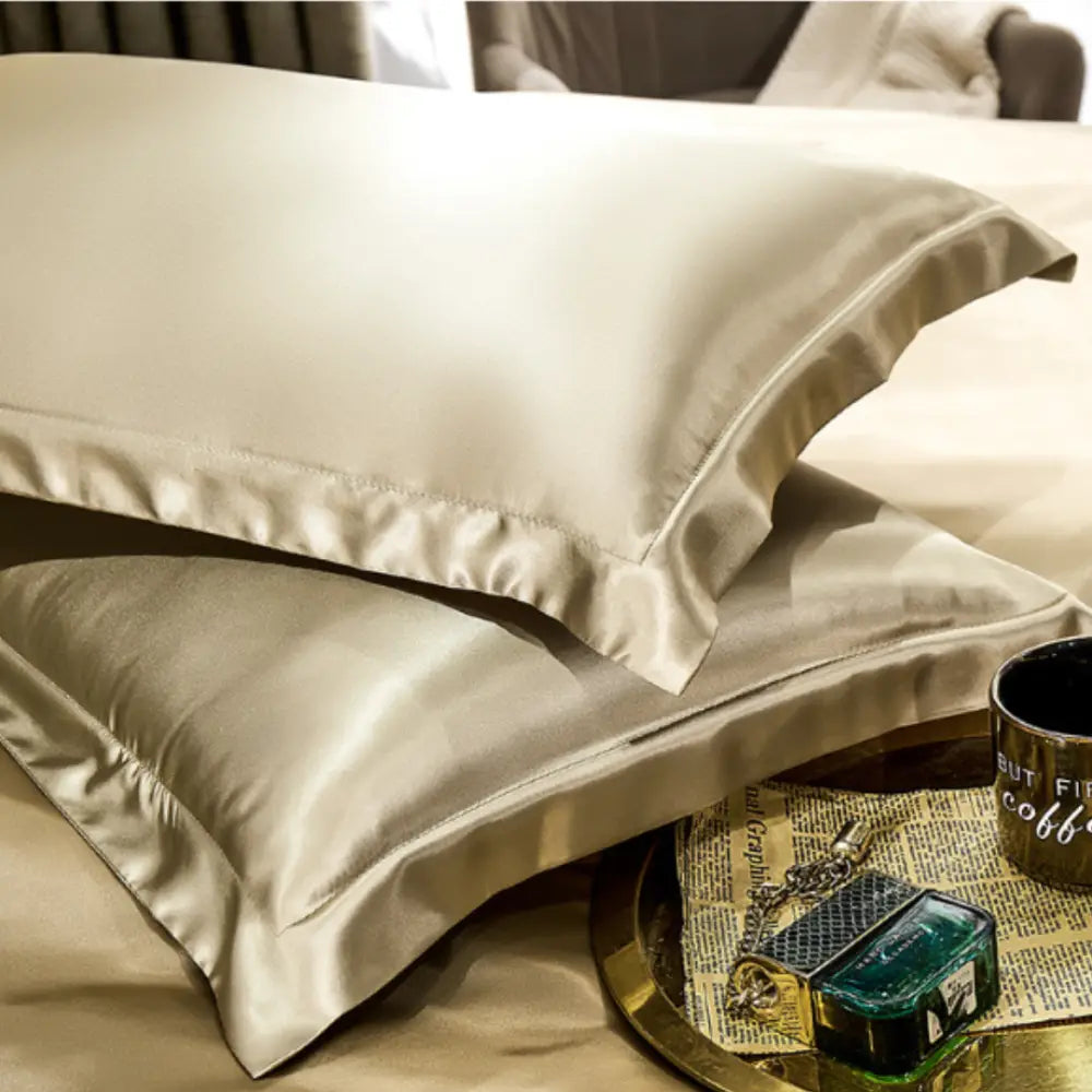 Taie d’oreiller en satin bienfaits - Champagne