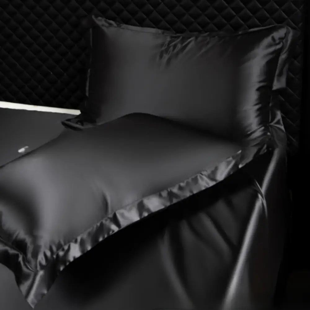 Taie d’oreiller en satin bienfaits - Noir