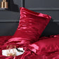 Taie d’oreiller en satin bienfaits - Vin rouge