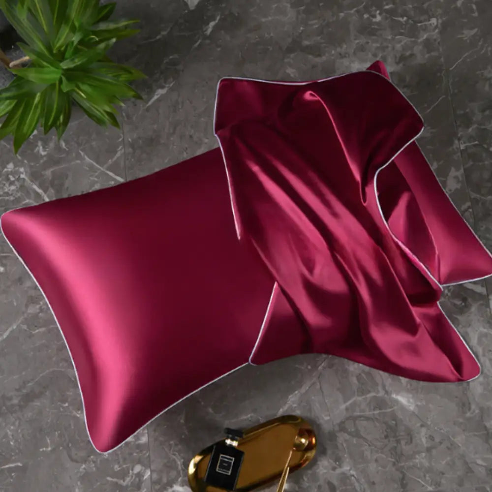 Taie d’oreiller satin 50x70 - Bordeaux