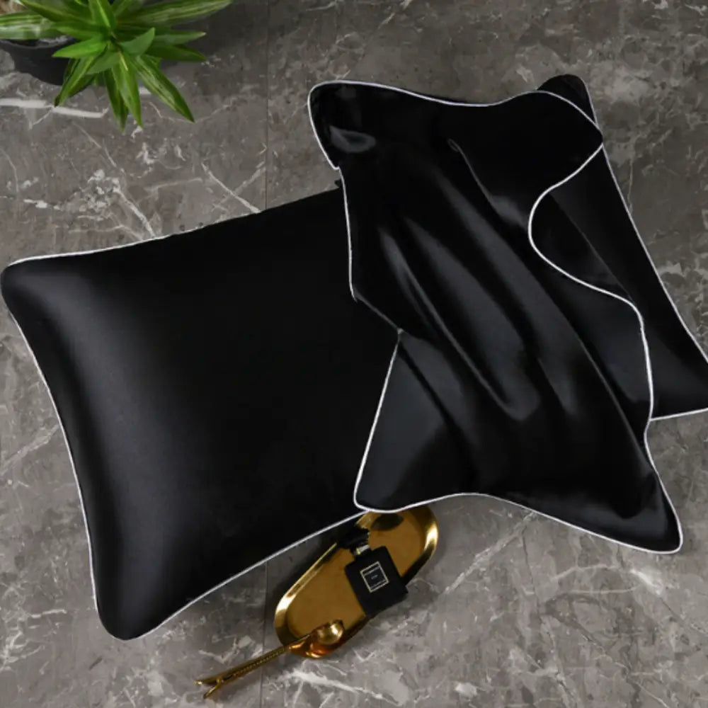 Taie d’oreiller satin 50x70 - Noir
