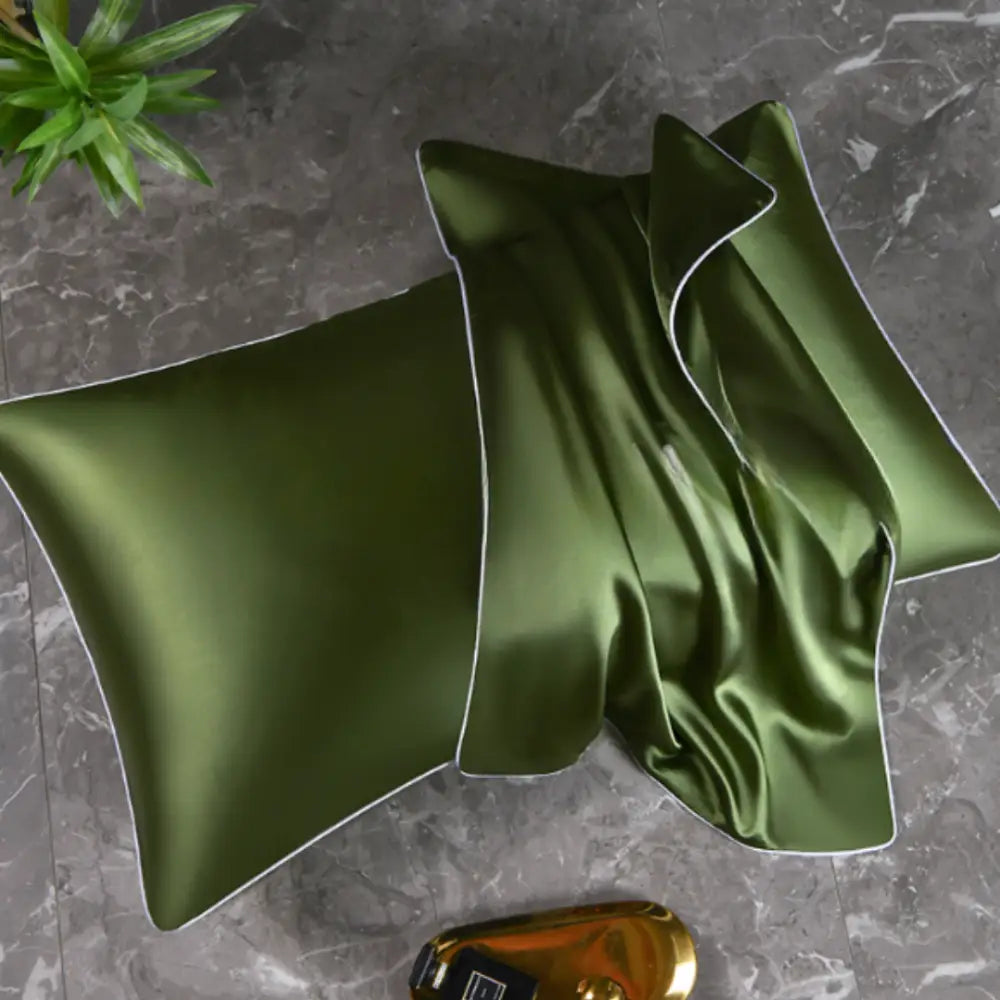 Taie d’oreiller satin 50x70 - Vert armé
