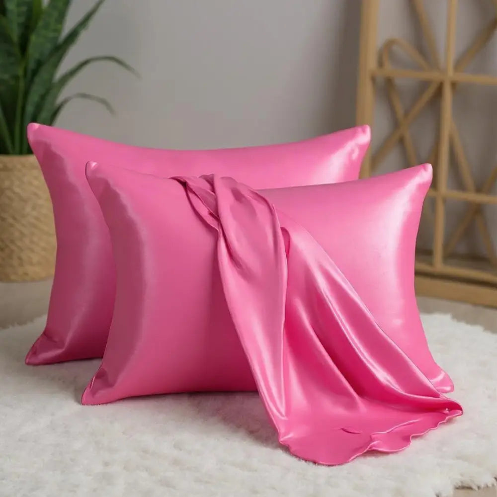 Taie oreiller soie rose